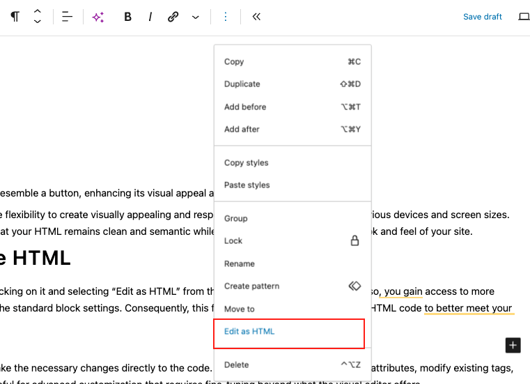 How to see and edit the HTML